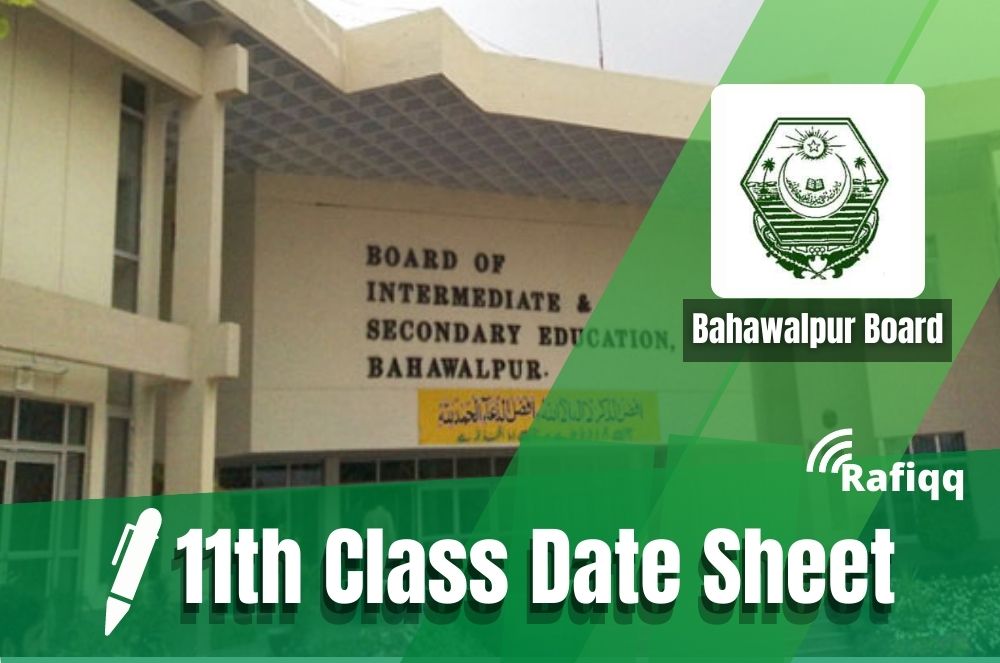 BISE Bahawalpur Board 11th Class, 1st Year Date Sheet 2023