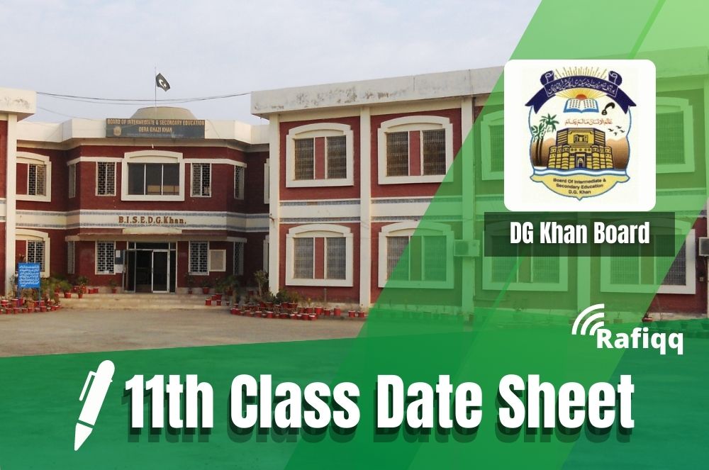 BISE DG Khan Board 11th Class, 1st Year Date Sheet 2023