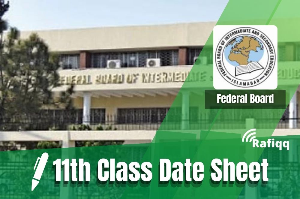 BISE Federal Board 11th Class, 1st Year Date Sheet 2023