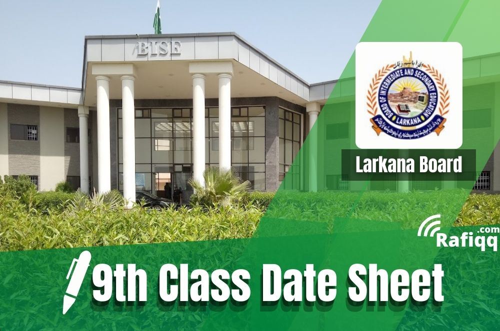 BISE Larkana Board 9th Class Date Sheet 2023