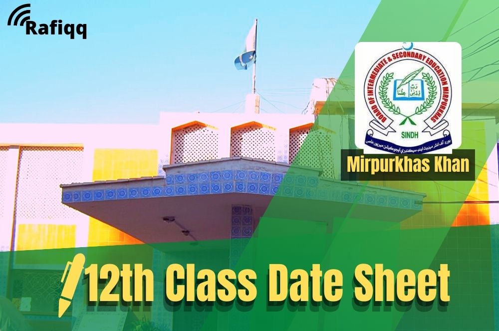 BISE Mirpurkhas Board 12th Class 2nd Year Date Sheet 2023