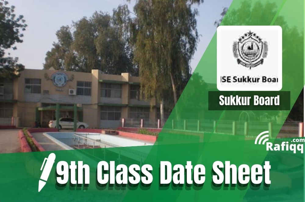 BISE Sukkur Board 9th Class Date Sheet 2023