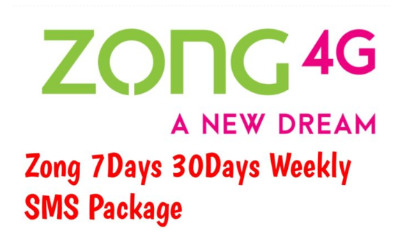 Zong Weekly and Monthly SMS Packages with Details 2023